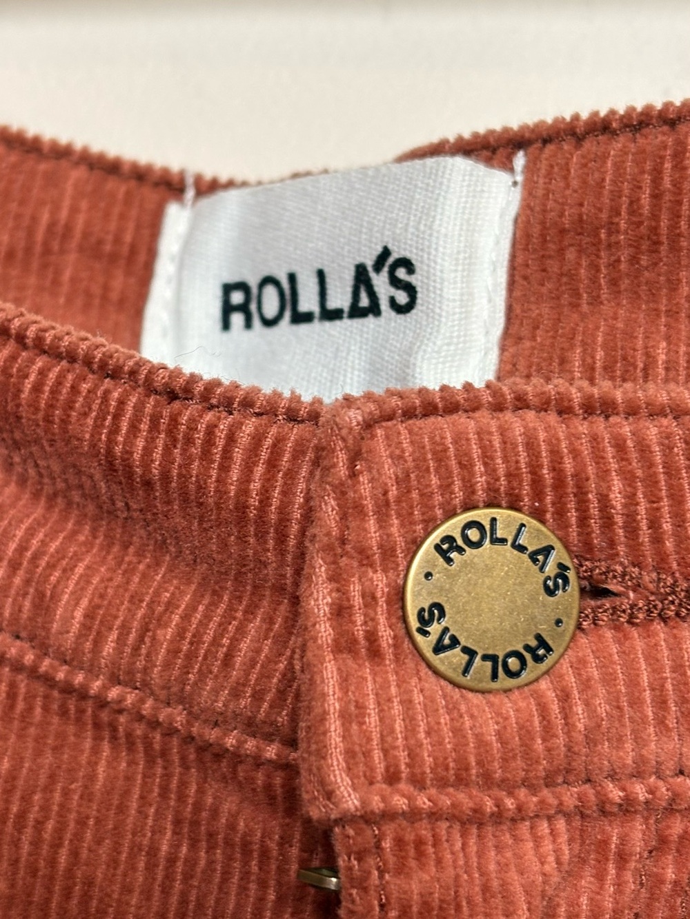 ROLLA'S Rust High-Rise Corduroy Flare Pants - Picture 6 of 6